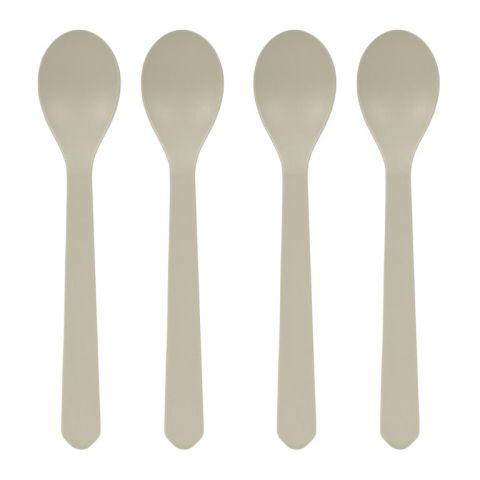 Spoon Set Geo 4pc warm grey - dětské lžičky