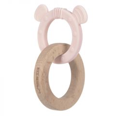 Teether Ring 2in1 Wood/Silikone Little Chums mouse